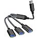 Adattatore Splitter Da Tipo C A Hub Usb A 3 Porte Black - Foto miniatura 3