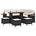 Set Divano da Giardino a 9 Pezzi con Cuscini Nero Rattan Poly Acacia, Set da Pranzo da Giardino a 4 Pezzi con Cuscini Nero Rattan Poly Acacia - Foto miniatura 1
