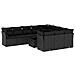 Set Divani da Giardino 11 pz con Cuscini in Polyrattan Nero - Foto miniatura 1