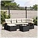 Set Divani da Giardino con Cuscini 7pz Nero Polyrattan - Foto miniatura 2