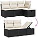 Set Divani da Giardino con Cuscini 7pz Nero Polyrattan - Foto miniatura 3
