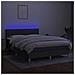 Letto a Molle Materasso e LED Grigio Scuro 140x190cm in Tessuto - Foto miniatura 3