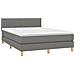 Letto a Molle Materasso e LED Grigio Scuro 140x190cm in Tessuto - Foto miniatura 4