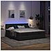 Struttura Letto Pouf con Materassi Nero 180x200 cm in Tessuto - Foto miniatura 3