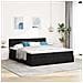 Struttura Letto Pouf con Materassi Nero 180x200 cm in Tessuto - Foto miniatura 4
