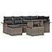 Set Divano da Giardino con cuscino 7 pcs Grigio Poly Rattan - Foto miniatura 1