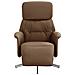 Poltrona Reclinabile con Poggiapiedi Marrone in Tessuto - Foto miniatura 3