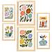 Set Di 6 Stampe Stampa Fiori Nella Collezione Stampe In Stile Etnico Cornici Decorative Per Stampe Artistiche Da Parete Per La Casa A3 & A4 Telaio In Legno Chiaro - Foto miniatura 1