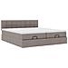 Struttura Letto Pouf con Materassi Tortora 180x200cm in Tessuto - Foto miniatura 7