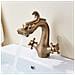 Rubinetto per lavabo da bagno, Blackswan, tipo M266 Dragon, modello bronzo antico, misura 20 cm - Foto miniatura 3