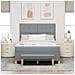 Letto a molle con materasso Grigio chiaro 160 x 200 cm Tessuto - Foto miniatura 3