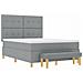 Letto a molle con materasso Grigio chiaro 160 x 200 cm Tessuto - Foto miniatura 7