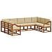 Set di divani da esterno con cuscino 9 pcs Naturale e Beige - Foto miniatura 1