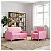 Set di Divani con Storage 2 pcs Rosa Poliestere - Foto miniatura 3
