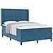 Letto a molle con materasso Blu 140 x 200 cm Velluto - Foto miniatura 1