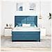 Letto a molle con materasso Blu 140 x 200 cm Velluto - Foto miniatura 3