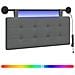 Testiera sospesa Con luce LED Grigio Scuro Tessuto - Foto miniatura 1