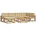 Set di divani da esterno 7 pcs Bianco e Beige - Foto miniatura 1