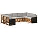 Set di divani da esterno 9 pcs Naturale e Grigio Chiaro - Foto miniatura 1