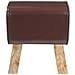 panchina 40 x 30 x 45 cm Pelle Vera Marrone Scuro - Foto miniatura 2