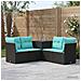 Set di divani 5 pz Nero e Blu Rattan sintetico e Acciaio - Foto miniatura 4