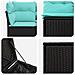 Set di divani 5 pz Nero e Blu Rattan sintetico e Acciaio - Foto miniatura 9