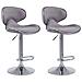 Set 2 Sgabelli Cucina Las Vegas V2 in Tessuto - Coppia Sedie Sgabello Imbottite Girevoli e Regolabili 62-82cm con Schienale Grigio Chiaro - Foto miniatura 1