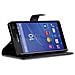 Custodia Compatibile Con Sony Xperia C4 In Nero Carbone - Coperchio Protettiva Con Chiusura Magnetica, Funzione Stand E Tasca Per Le Carte - Foto miniatura 4