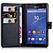 Custodia Compatibile Con Sony Xperia C4 In Nero Carbone - Coperchio Protettiva Con Chiusura Magnetica, Funzione Stand E Tasca Per Le Carte - Foto miniatura 8