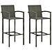 Set Bar Da Giardino 3 Pz Con Braccioli In Polyrattan Grigio - Foto miniatura 2