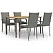 Set Mobili da Pranzo Giardino 5 pz in Polyrattan Grigio - Foto miniatura 1