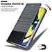 Custodia Compatibile Con Samsung Galaxy A80 / A90 In Grigio Nero - Coperchio Protettiva Con Chiusura Magnetica, Funzione Stand E Tasca Per Le Carte - Foto miniatura 2
