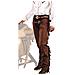 Chaps Western In Pelle Scamosciata Con Frange E Zip Xl - Foto miniatura 1