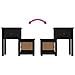 Comodino Nero 79,5x38x65,5 Cm In Legno Massello Di Pino - Foto miniatura 4