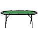 Tavolo da Poker Pieghevole 10 Giocatori Verde 207x106x76 cm - Foto miniatura 3