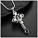 Collana Con Ciondolo A Croce In Acciaio Inossidabile Silver - Foto miniatura 3