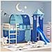 Tende Per Letto A Soppalco Con Tunnel E Torre Blu - Foto miniatura 1