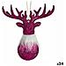 Decorazione Natalizia Renna Fucsia Plastica Porporina 13,5 X 15,5 X 7 Cm (24 Unità) - Foto miniatura 1