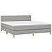 Letto a Molle Materasso e LED Grigio Chiaro 160x200 cm Tessuto - Foto miniatura 2