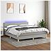 Letto a Molle Materasso e LED Grigio Chiaro 160x200 cm Tessuto - Foto miniatura 5