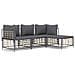 Set Divani da Giardino 4 pz con Cuscini Antracite in Polyrattan - Foto miniatura 1