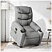 Poltrona Alzapersona Massaggi Reclinabile Grigio Chiaro Tessuto - Foto miniatura 2