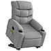 Poltrona Alzapersona Massaggi Reclinabile Grigio Chiaro Tessuto - Foto miniatura 3
