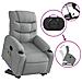 Poltrona Alzapersona Massaggi Reclinabile Grigio Chiaro Tessuto - Foto miniatura 6