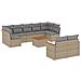 Set Divano da Giardino 10 pz con Cuscini Beige Misto Polyrattan - Foto miniatura 1