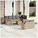 Set Divano da Giardino 10 pz con Cuscini Beige Misto Polyrattan - Foto miniatura 2