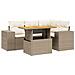 Set Divano da Giardino 5 pz con Cuscini Beige in Polyrattan - Foto miniatura 1