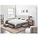 Letto Con Cassetti Contenitori Tessuto Soutrin 180 X 200 Cm Beige - Foto miniatura 1