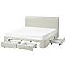 Letto Con Cassetti Contenitori Tessuto Soutrin 180 X 200 Cm Beige - Foto miniatura 2