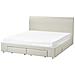 Letto Con Cassetti Contenitori Tessuto Soutrin 180 X 200 Cm Beige - Foto miniatura 3
